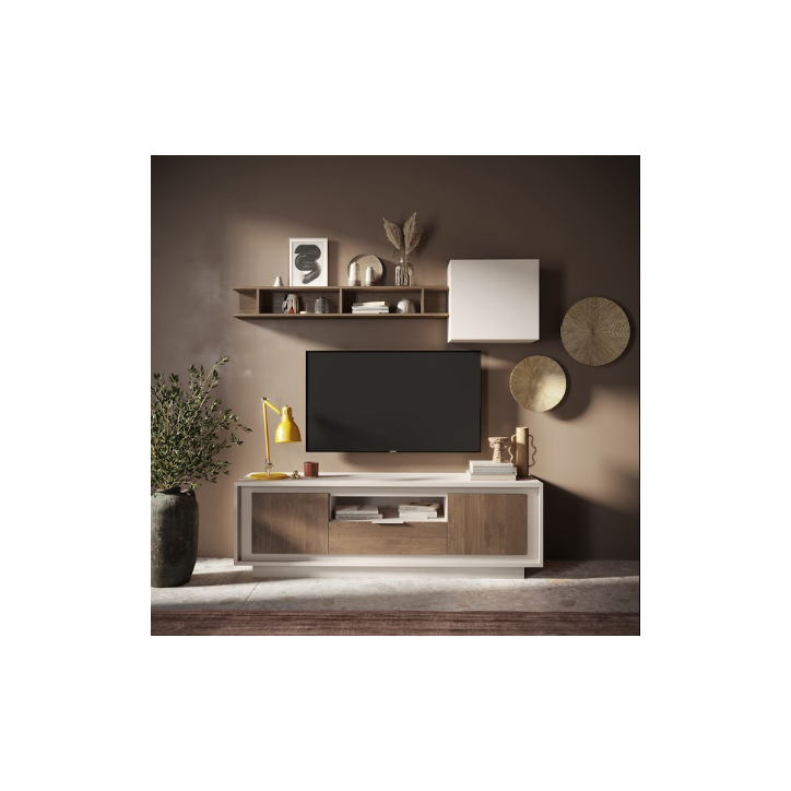 Ensemble meuble TV SKY 3 pièces – Finition Cashmere / Mercure